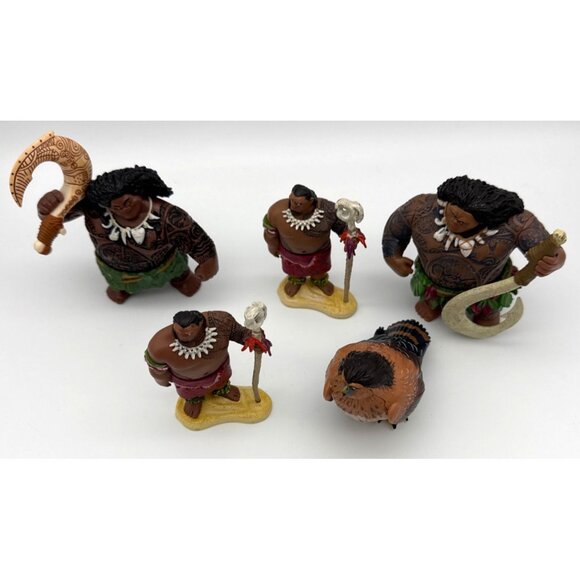 Disney Moana Maui Demigod PVC 4" Inch Figure Heavy Cake Topper Lot of 5 Bird - Picture 2 of 8